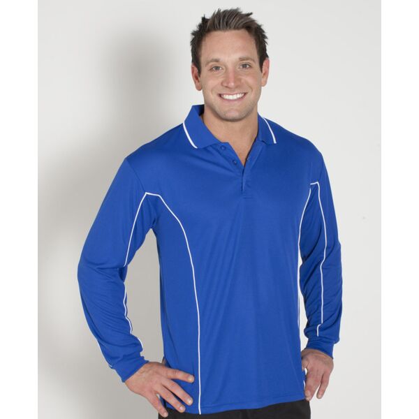 PODIUM L/S PIPING POLO Thumbnail