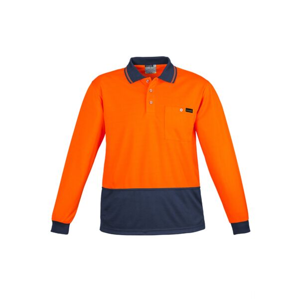 Mens Hi Vis Comfort Back Long Sleeve Polo Thumbnail