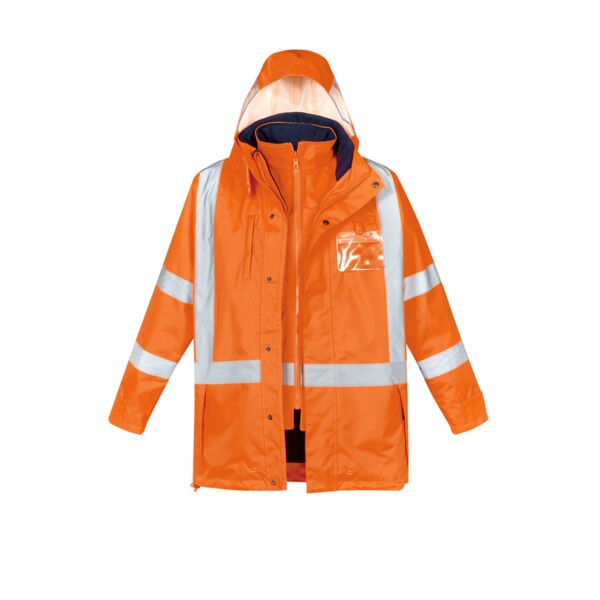 Mens Hi Vis X Back 4 In 1 Waterproof Jacket Thumbnail