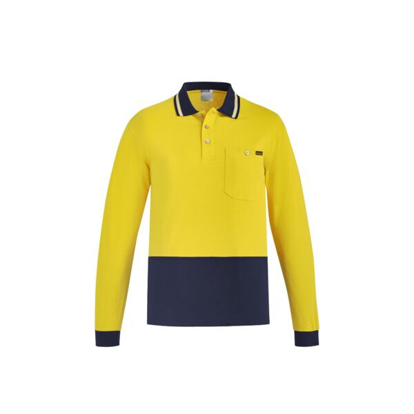 Mens Hi Vis Cotton Long Sleeve Polo Thumbnail