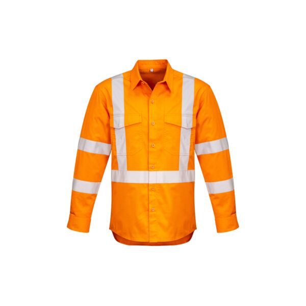 Mens Hi Vis X Back Taped Long Sleeve Shirt Thumbnail