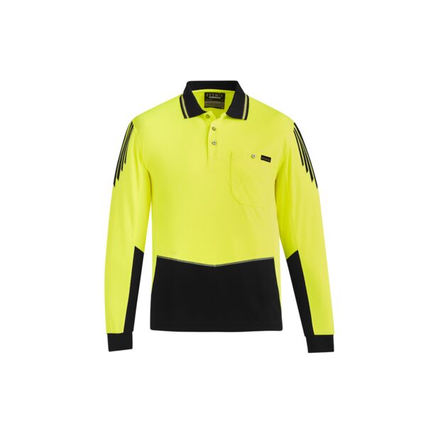 Mens Hi Vis Flux Long Sleeve Polo Thumbnail