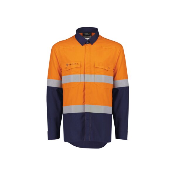 Mens Orange Flame Lightweight Ripstop Spliced Shirt - Hoop Taped Thumbnail