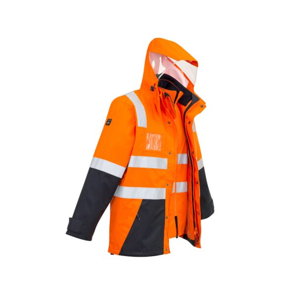 Mens Hi Vis 4 In 1 Waterproof Jacket Thumbnail