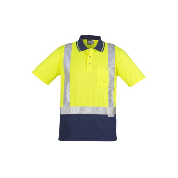 Mens Hi Vis Spliced Short Sleeve Polo - Shoulder Taped Thumbnail
