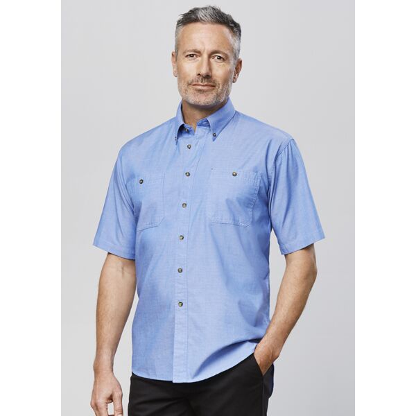 Mens Chambray Short Sleeve Shirt Thumbnail